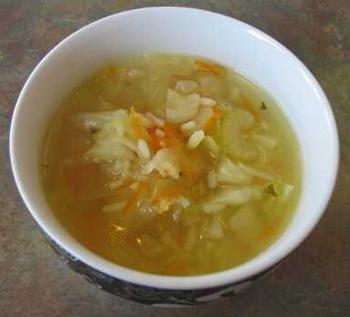 Cabbage Vegetable Rice Soup