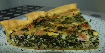 Simple Egg, Ham And Spinach Quiche